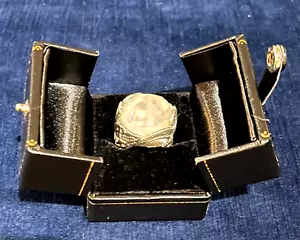 Ring Silver Leaf Gray Agate Stone Size 7 - Picture 1 of 7