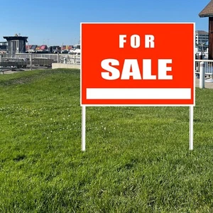 24"x18" Yard Signs Waterproof Fiber Rod Signs Parks Warnings Fairs AD 100 Pack - Picture 1 of 9