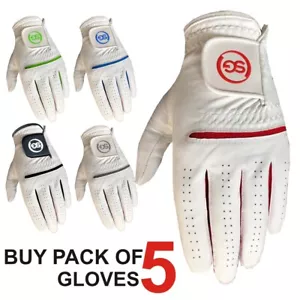 5 Paquete SG Hombre Todas Clima Guantes Golf Palma de Piel Parche N Pulgar - Imagen 1 de 20