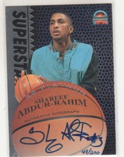 SHAREEF ABDUR-RAHIM 1997-98 Score Board Autographed BK Platinum #1 Signed 49/200