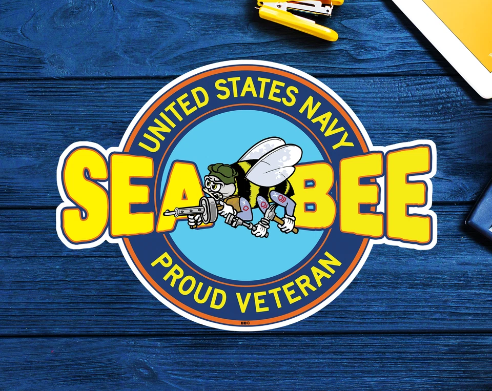 DESTINATIONS DECAL Seabee Vinyl Decal Sticker 3" 3.5" 4" 6" Navy Seabees USN Vinyl USA