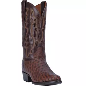 Bota de vaquero Dan Post pluma completa avestruz punta redonda DP3016 para hombre - Imagen 1 de 7