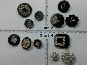 Lote Botones Joya Esmaltes Piedras Estrás Milflores Buttons Boutons Vintage g2 - Picture 1 of 1