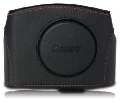 FUNDA LIMITADA CANON LÍNEA ROJA CUERO NEGRO RL CC-G04 para PowerShot G5 X Foto 1 de 4