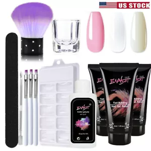 Pro Poly Nail Extension Gel Quick Gel Builder Nail Brushes Tool Set for Nail Art - Picture 1 of 12