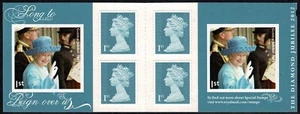 2012 Queen Elizabeth Diamond Jubilee Stamp Booklet 6 X 1st Class SG PM33 - Picture 1 of 2