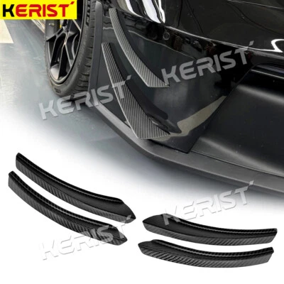 Carbon Fiber Front Fins Canards Bumper Splitters For Porsche 911 992 GT3 2019  - Image 1 of 4