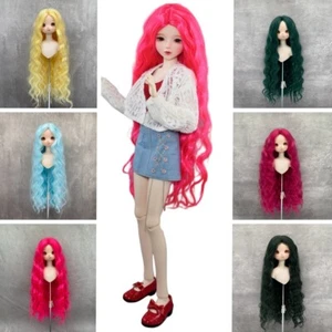 Peluca BJD de pelo largo rizado ondulado color liso para pelucas de muñecas BJD 1/3 1/4 1/6 6 colores - Imagen 1 de 53