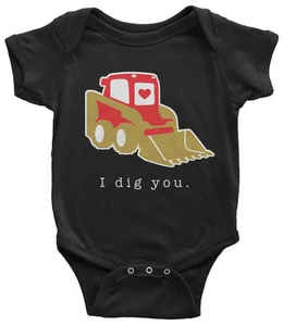 I Dig You Infant Bodysuit Cute Valentine's Day Gift Love Trucks - Picture 1 of 10