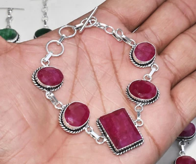 Ruby Gemstone Handmade Bracelet Jewelry for Gift FP-51 - Image 1 of 3
