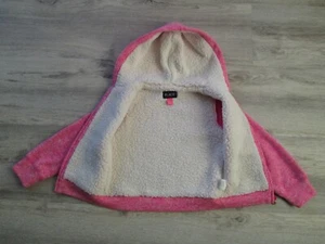 ❤ PLACE girls pink sherpa lined jacket XS 4 hooded sweater long sleeves - Picture 1 of 24