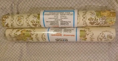 vintage Birge vinyl wallcovering wallpaper NOS lot of 2  112 sq ft  - Image 1 of 4