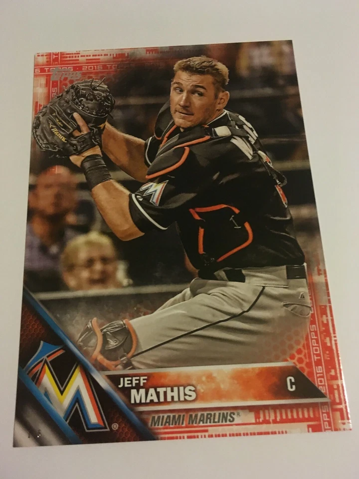 2016 Topps Jumbo 5x7 Red Parallel Jeff Mathis Marlins 378 #’d 1/5 Rare - Image 1 of 1