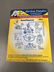 Vintage Aunt Martha's Hot Iron Transfer Embroidery 3853 Southwest Designs NEW - Picture 1 of 1