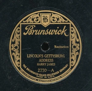78tk-historical-BRUNSWICK 2770-Harry James-Lincoln's Gettysburg Address/Memories - Picture 1 of 2