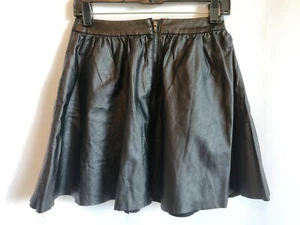 Topshop Women's Vegan Skirt Size US 2 Black Mini Elastic Zipper Waist Pleather - Picture 1 of 5