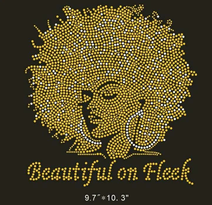  Beautiful  on Fleek Pride Queen Inspiration Rhinestone Hotfix Iron On Transfer - Image 1 of 1