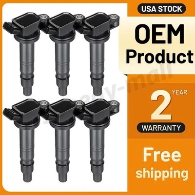Set of 6 Ignition Bobinas Pack UF495 For 2006-2009 Toyota Hiace 2.7L L4 Foto 1 de 4