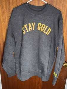 The Outsiders A New Musical Stay Sudadera Dorada Gris Oficial Broadway Talla L NUEVA - Imagen 1 de 10