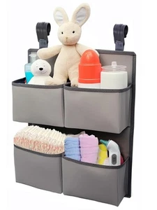 Hanging Diaper Organizer for Crib/Playpen/Bassinet – Hold 80+ Diapers - 4 Dee... - Picture 1 of 8
