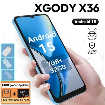2025 Neu Handy Android15 6,5 Zoll Smartphone Ohne Vertrag 2SIM 8Core 64GB ROM 4G - Bild 1 von 4