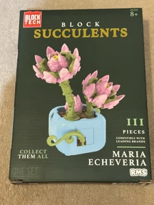 NEW, Block Succulents MARIA ECHEVERIA Building Block Set 111 Pieces - Picture 1 of 2