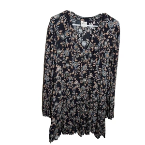 Vestido Knox Rose Para Mujer Grande Gris Metálico Floral Boho Cuello en V Informal - Imagen 1 de 8