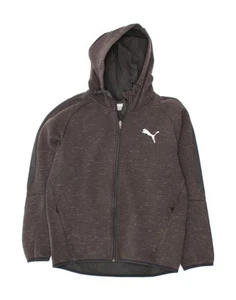 PUMA Mens Zip Hoodie Sweater Large Grey Flecked Cotton Q250 - Picture 1 of 3