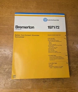VINTAGE 1971 1972 BREMERTON PACIFIC NORTHWEST BELL YELLOW PAGES PHONE BOOK - Picture 1 of 3