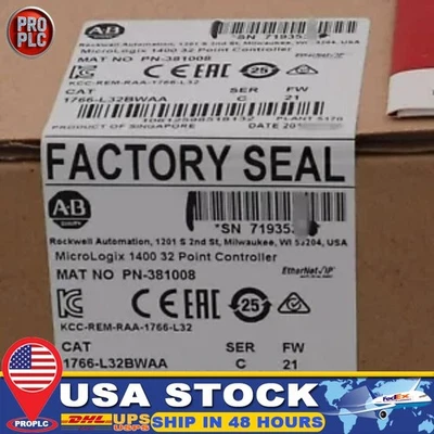 Sealed 1766-L32BWAA SER C MicroLogix 1400 32 Point Controller US Free Tax - Image 1 of 4