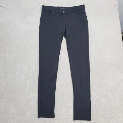 Pantalones para mujer Eileen Fisher 12 gris carbón tiro medio viscosa ajustados elásticos Foto 1 de 4
