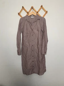 Neu ohne Etikett Pixie City to Sea braun Chambray Baumwolle Sea Island Shirtkleid GR M - Bild 1 von 5