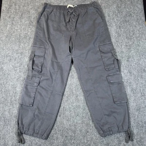 Abercrombie & Fitch Women’s High Rise Baggy Cargo Pants Sz XL Blue Gray Y2k VTG - Picture 1 of 18