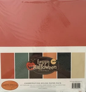 Carta Bella 12" x 12" HAPPY HALLOWEEN Coordinating Solids pack ~NICE! Quick Ship - Picture 1 of 1