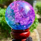 264G  Natural Titanium Rainbow Quartz sphere Crystal ball Healing