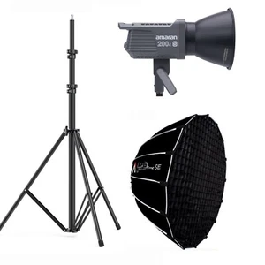 Amaran 200d-S 200w 5600K Daylight Point-Source Led Video Light + Softbox+ Stand - Picture 1 of 12