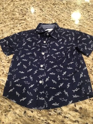 Camisa abotonada de delfín talla 2T Headquarters para niños. Manga corta Foto 1 de 3
