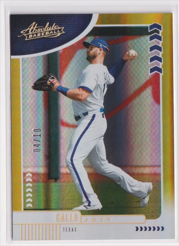 2020 Panini Absolute Spectrum Gold Joey Gallo #99 Spectrum Gold SN /10 TEX - Image 1 of 2