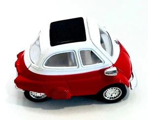 BMW Isetta Spielzeug Modell 1:38 Kinsmart mit Rückzugmotor rot-weiß Oldtimer - Bild 1 von 5