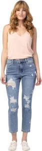 Jeans JUDY BLUE vestibilità ragazzo effetto invecchiato JB82281 TAGLIA 11/30 - Foto 1 di 5