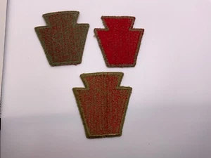 WWII Era Army 28th Infantry Division Lot of 3 Shoulder Patches Green Backs JJ - Picture 1 of 2