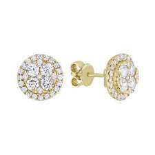 Gili Jewels 14k Yellow Gold Rebecca Diamond Cluster Stud Round Earrings