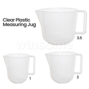 Pint Clear Plastic Mixing & Measuring Jug Kitchen Utensil With Handle UK - Picture 1 of 3