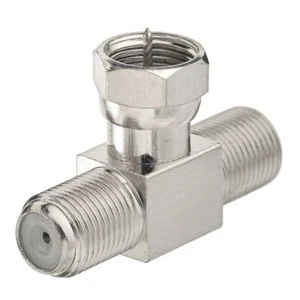 TV Cable Splitter F Male to Dual Female 3 Way Coaxial Cable Splitter Combiner - Picture 1 of 10