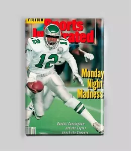 RANDALL CUNNINGHAM - MONTAGABEND / SPORT ILLUSTRIERT 2""x3"" MAGNET Adler nfl - Bild 1 von 2