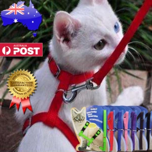 Nylon Pet Cat Kitten Adjustable Harness Lead Leash Collar Belt Safety Shape H - Picture 1 of 5