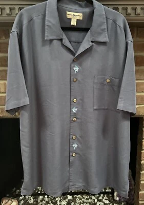 Hook & Tackle Fishing Shirt Navy Mens XL Short Sleeve Embroidered Swordfish - Image 1 of 4