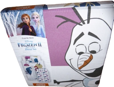 FROZEN 2 II size SINGLE Duvet Cover Set Reversible Bedding COTTON ELSA OLAF ANNA - Image 1 of 4