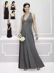 Clearance Women Party Evening Wedding Maxi Sleeveless Halter Dress Black Grey - Picture 1 of 7