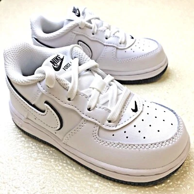 * Новый * малыш Nike Air Force 1 низкий белый / черный (FJ3486 102), размер 2.0TD - 10.0TD - Изображение 1 из 4
